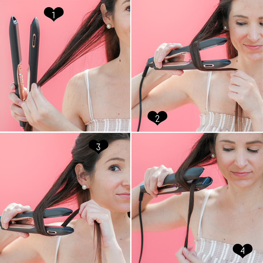 curling hair with a straightener